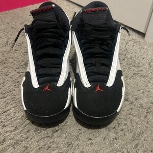 Jordan Black and White Sneakers with Red Details